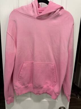 Sun Tees Pink Fleece Pullover Hoodie Small S Heavyweight Oversized Sweatshirt